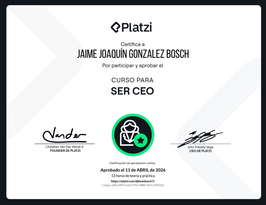 Diploma del Curso para ser CEO 2025