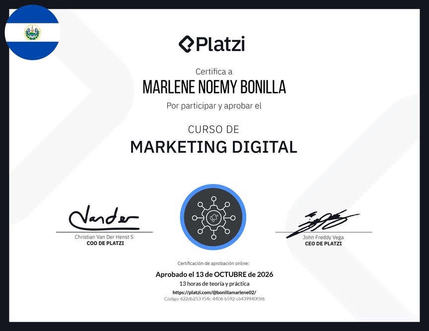 Diploma del Curso de Marketing Digital