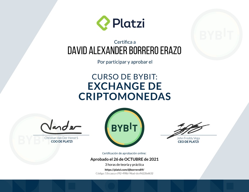 Diploma de Minicurso de Bybit: Exchange de Criptomonedas