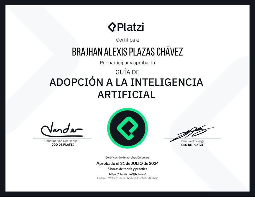 Diploma de Guía de Adopción a la Inteligencia Artificial 2023