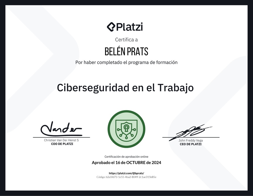 Diploma de la Ruta de Aprendizaje de Ciberseguridad en el Trabajo