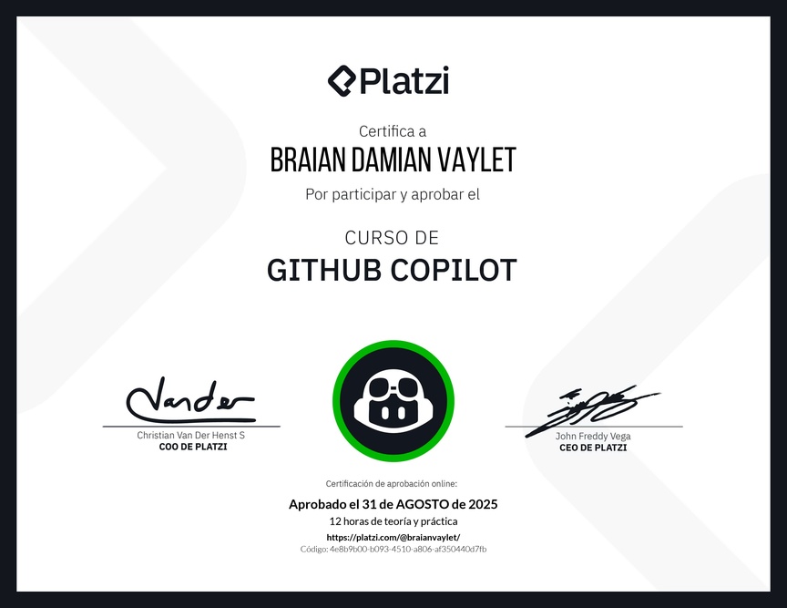 Diploma del Curso de GitHub Copilot