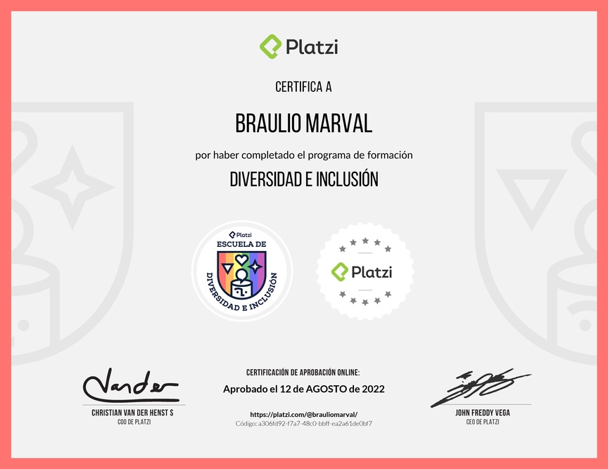 Diploma de la Ruta de Aprendizaje de Diversidad e Inclusión