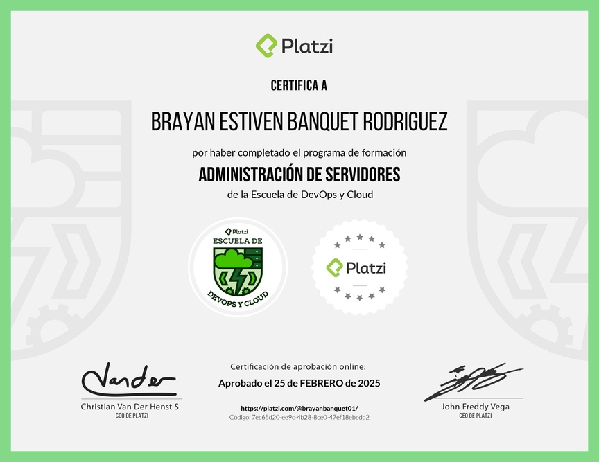 Diploma de la Ruta de Aprendizaje de Fundamentos de Servidores Linux