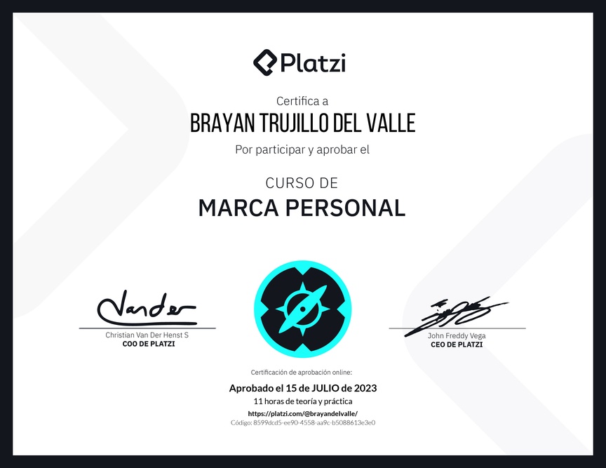 Diploma del Curso Gratis de Marca Personal