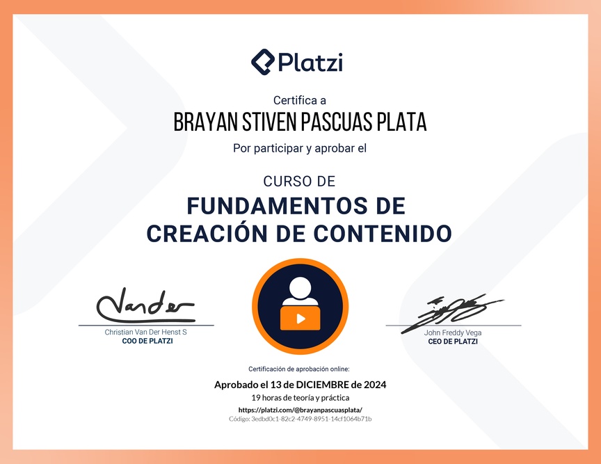 Diploma del Curso de Introducción a la Creación de Contenidos Digitales