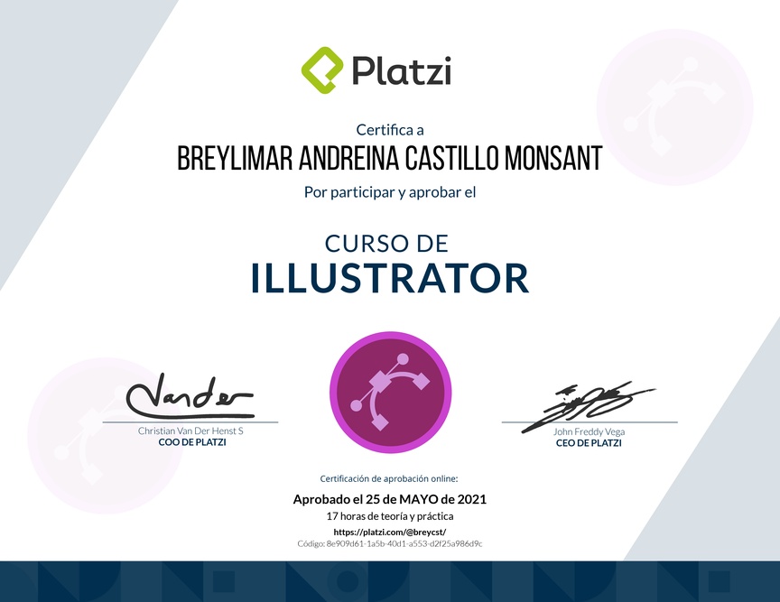 Diploma del Curso de Adobe Illustrator