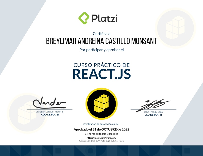 Diploma del Curso de React 17 con Webpack 5 y Sass