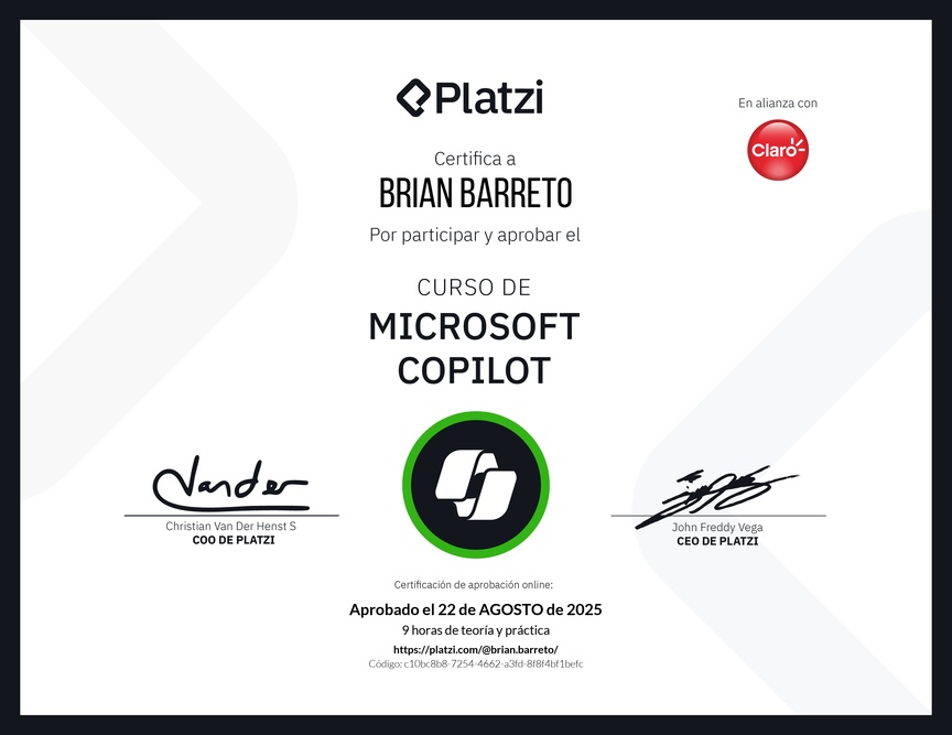 Diploma del Curso de Microsoft 365
