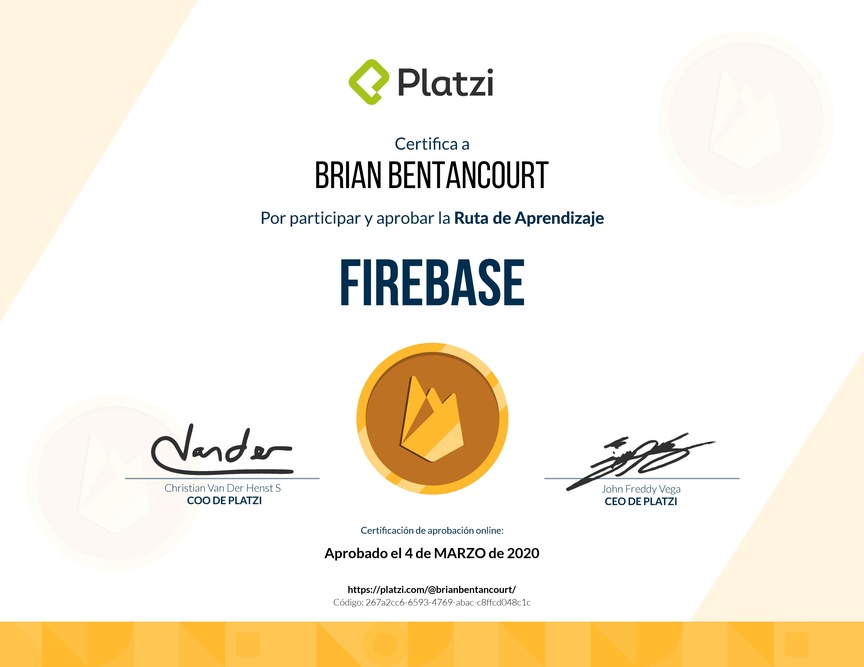 Diploma de la Ruta de Aprendizaje de Firebase