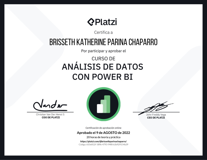 Diploma del Curso de Análisis de Datos con Power BI