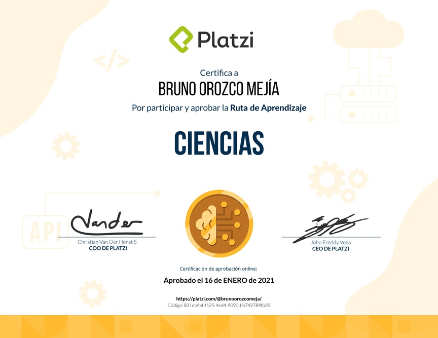 Diploma de la Ruta de Aprendizaje de Ciencias