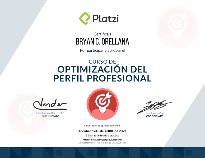 Diploma del Curso para Mejorar tu Perfil Profesional