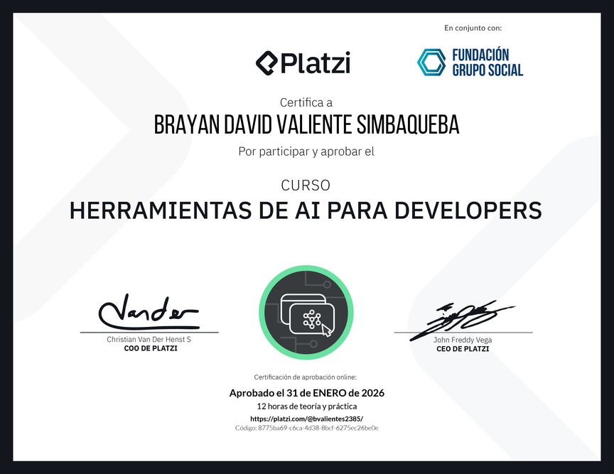 Diploma del Curso de Herramientas de AI para Devs