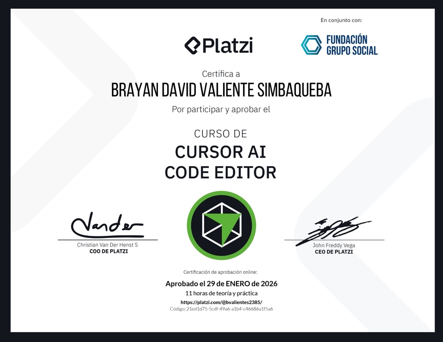 Diploma del Curso de Cursor AI Code Editor