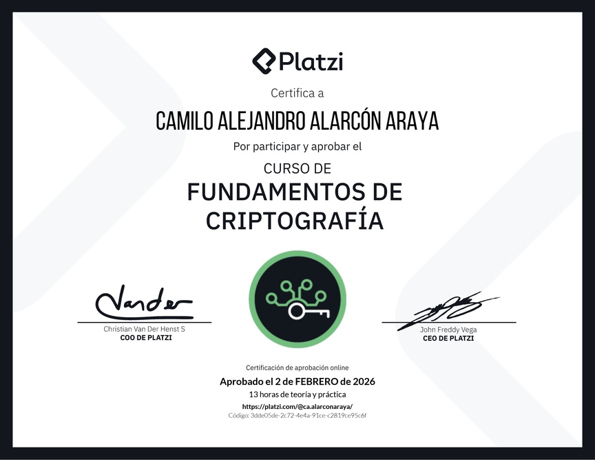 Diploma del Curso de Fundamentos de Criptografía