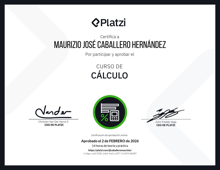 Diploma del Curso de Cálculo Diferencial