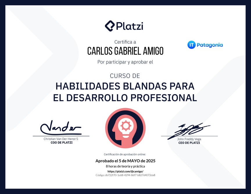 Diploma del Curso de Habilidades Blandas para el Desarrollo Profesional