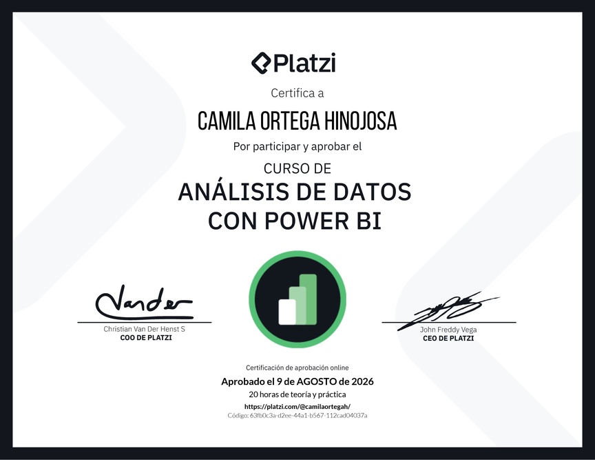 Diploma del Curso de Análisis de Datos con Power BI