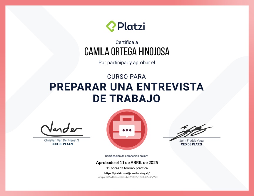 Diploma del Curso para Preparar una Entrevista de Trabajo