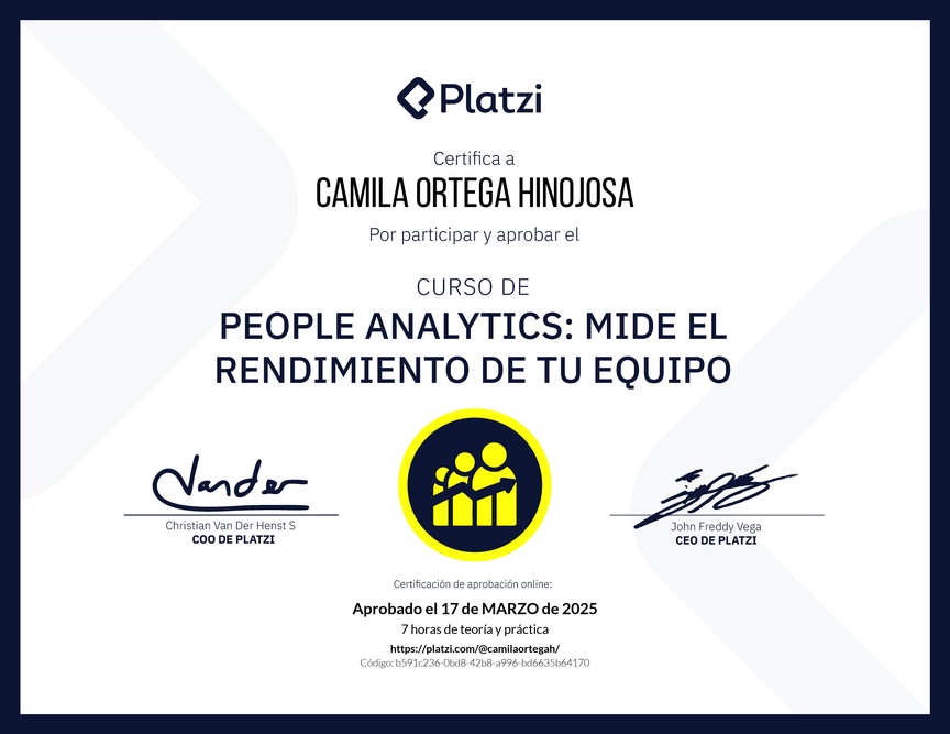 Diploma del Curso de People Analytics: Mide el Rendimiento de tu Equipo