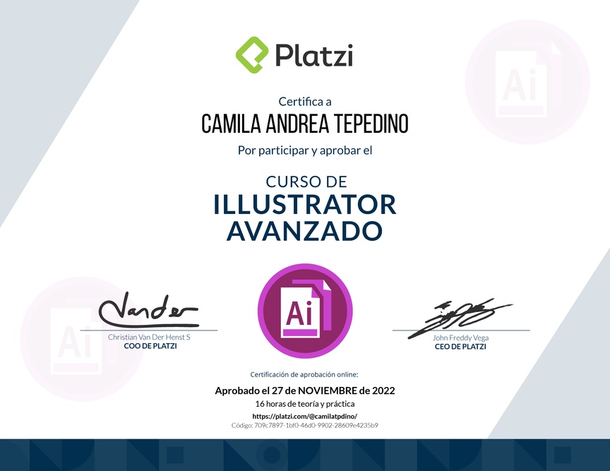 Diploma del Curso de Illustrator Avanzado
