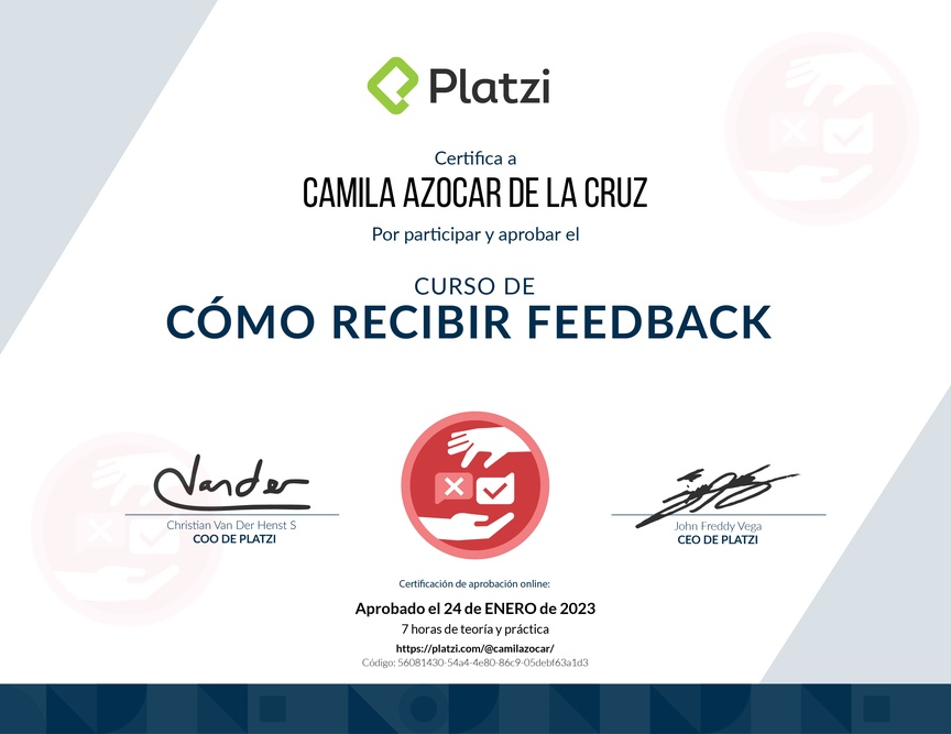 Diploma de Audiocurso de Cómo Recibir Feedback