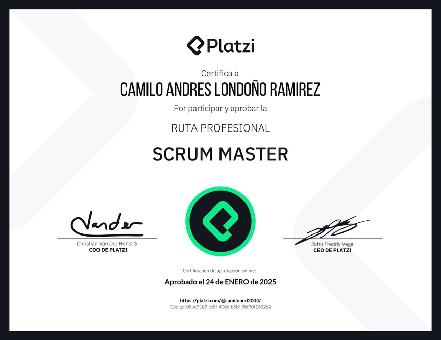 Diploma de la Ruta de Aprendizaje de Scrum Master