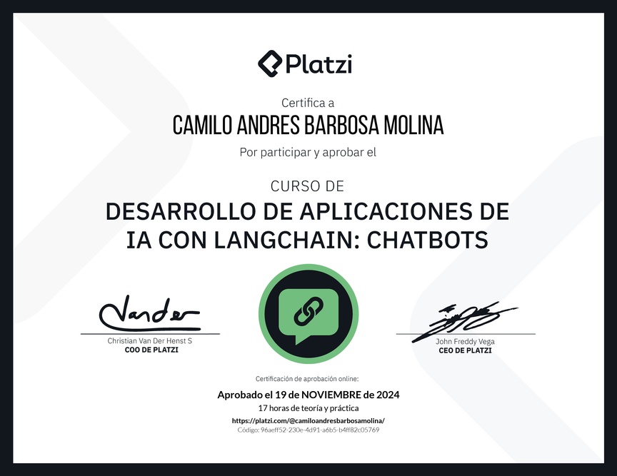 Diploma del Curso de LangChain