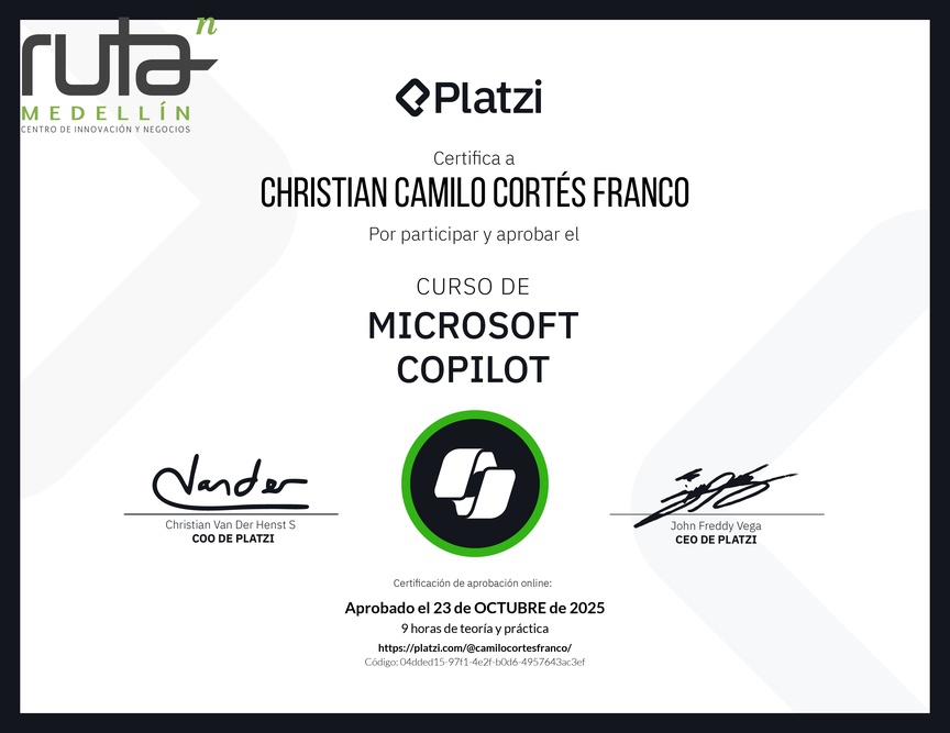 Diploma del Curso de Microsoft 365