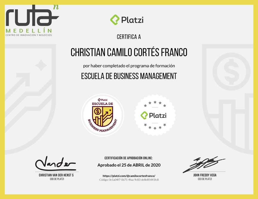 Diploma de la Ruta de Aprendizaje de Business Management