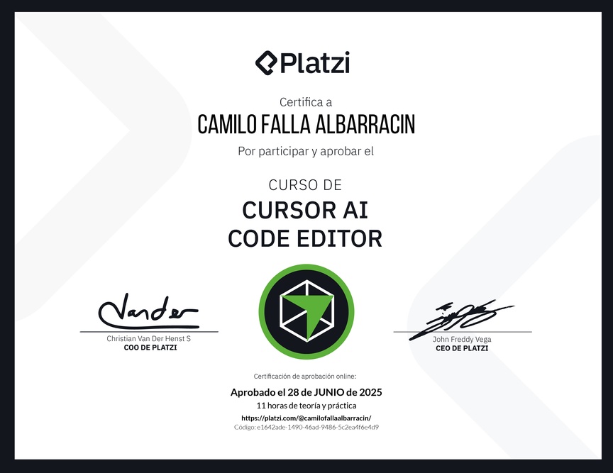 Diploma del Curso de Cursor AI Code Editor