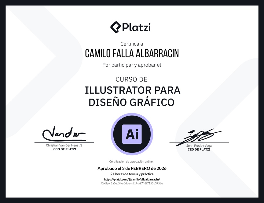 Diploma del Curso de Illustrator para Diseño Gráfico