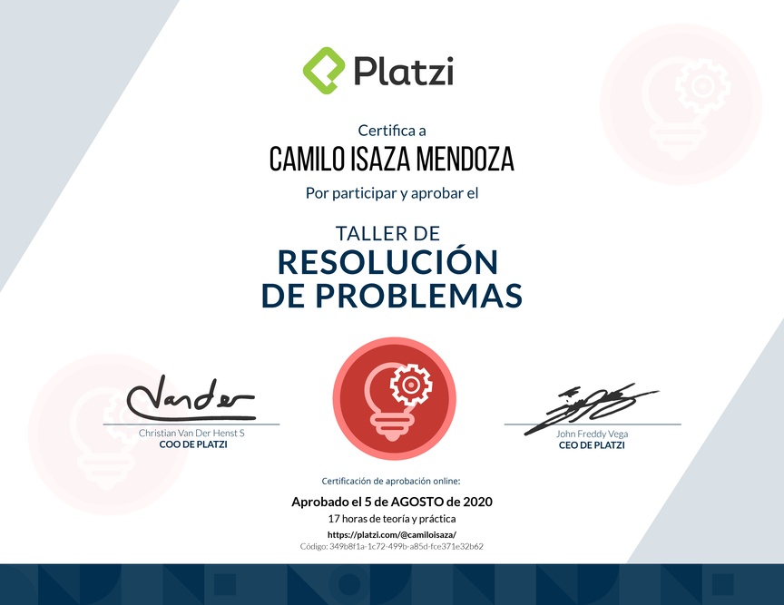 Diploma de Audiotaller de Resolución de Problemas