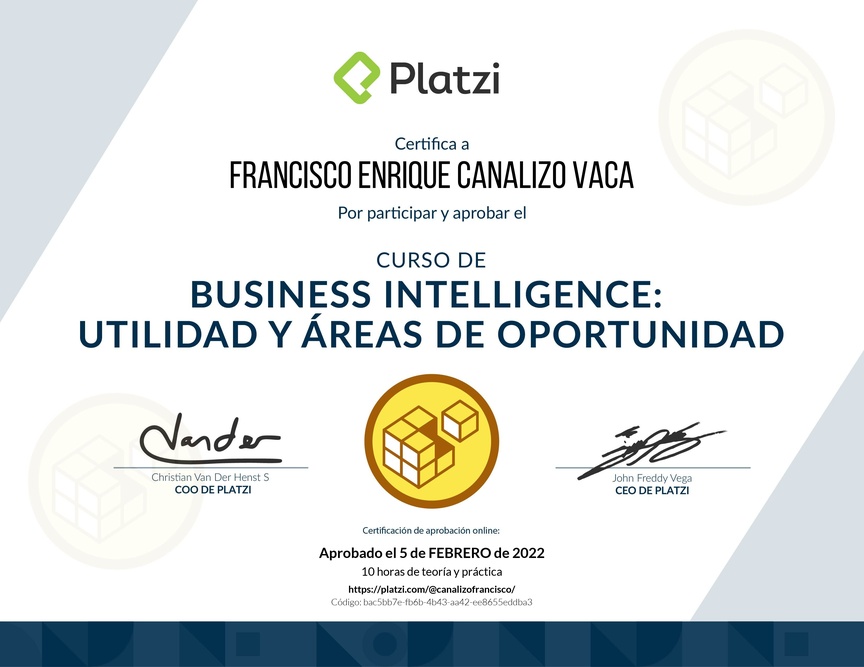 Diploma del Curso de Business Intelligence: Utilidad y Áreas de Oportunidad