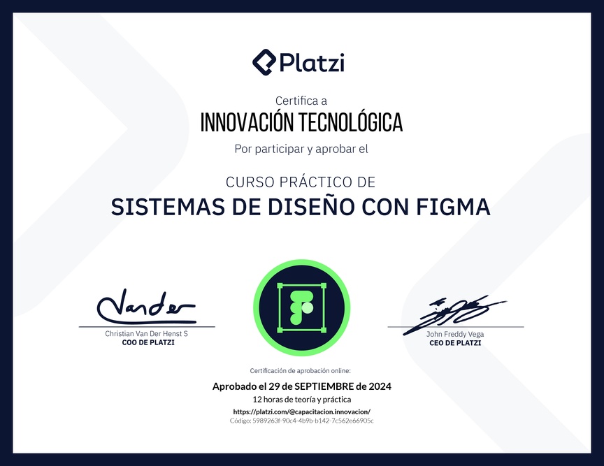 Diploma del Curso Práctico de Sistemas de Diseño con Figma