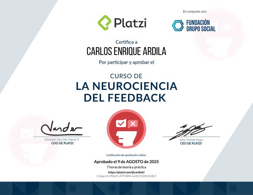 Diploma de Audiocurso sobre la Neurociencia del Feedback