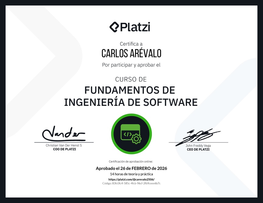 Diploma del Curso de Fundamentos de Ingeniería de Software