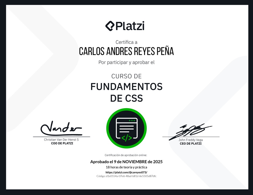 Diploma del Curso de CSS