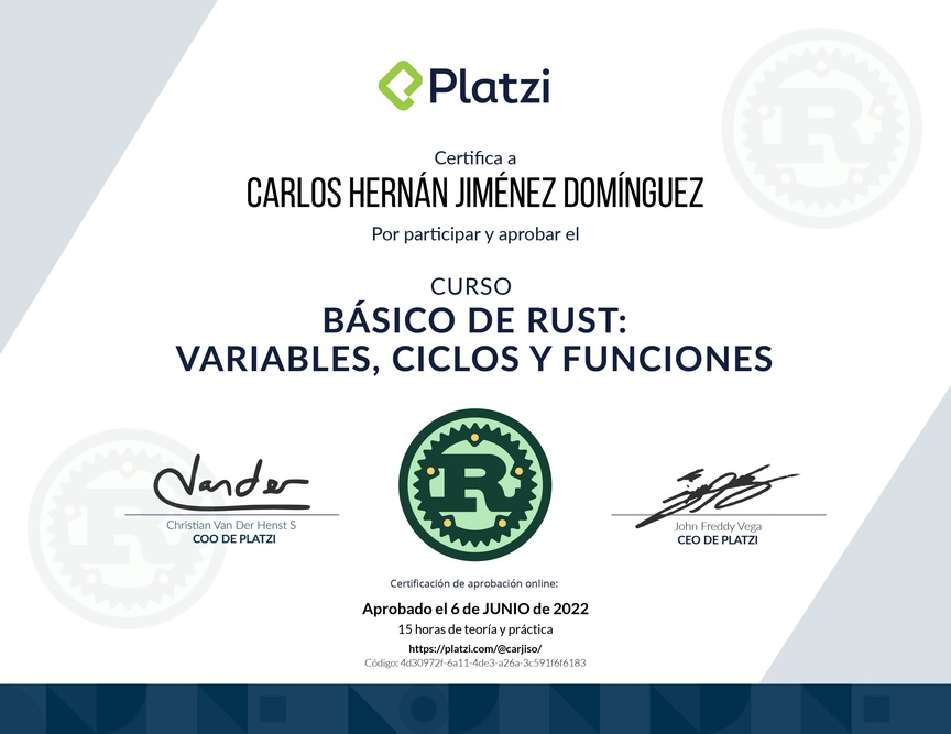 Diploma del Curso de Rust básico