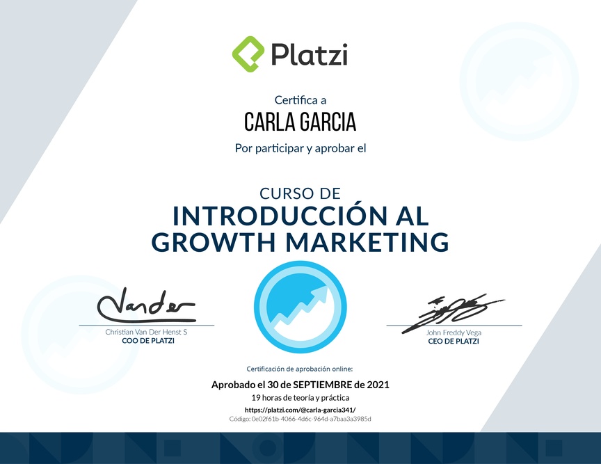 Diploma del Curso de Introducción al Growth Marketing