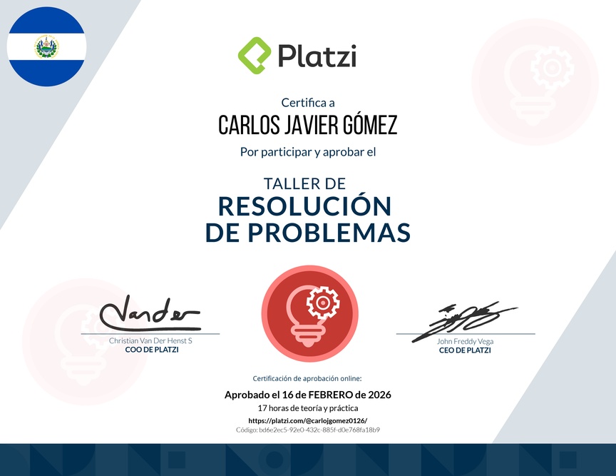Diploma de Audiotaller de Resolución de Problemas