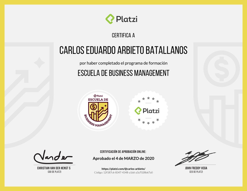 Diploma de la Ruta de Aprendizaje de Business Management