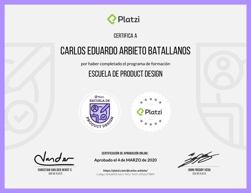 Diploma de la Ruta de Aprendizaje de Diseño de Producto