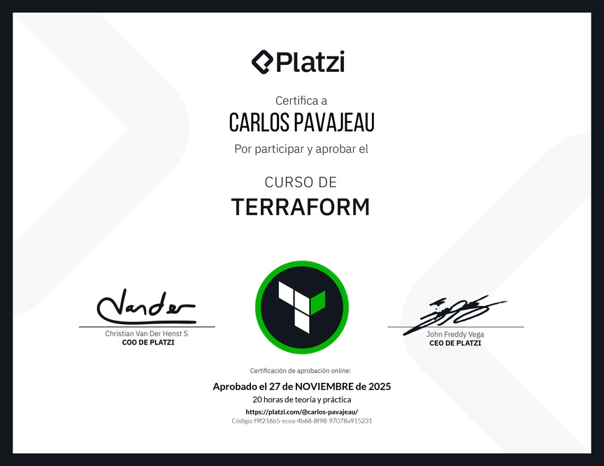 Diploma del Curso de Terraform