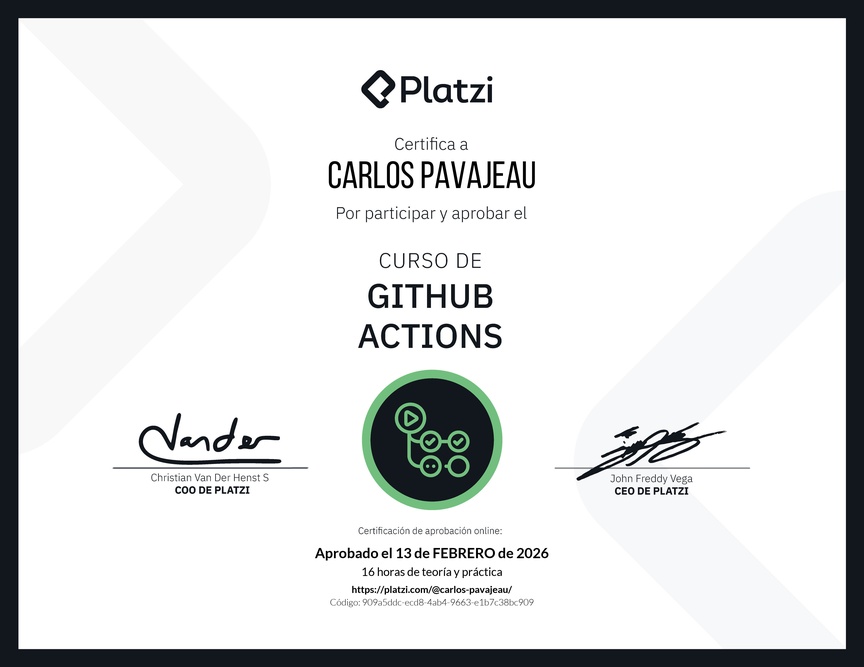 Diploma del Curso de GitHub Actions
