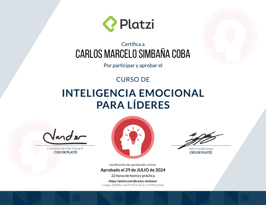 Diploma del Curso de Inteligencia Emocional para Líderes
