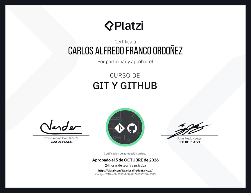 Diploma del Curso de Git y GitHub