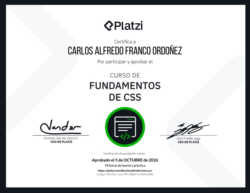 Diploma del Curso de CSS