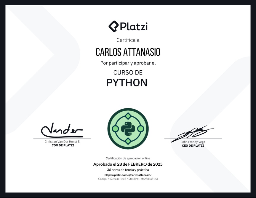 Diploma del Curso de Python